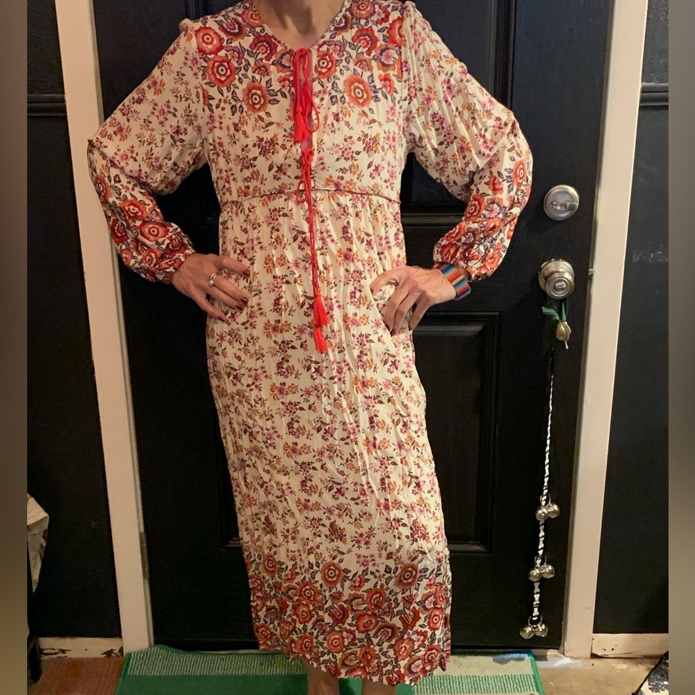 Women’s boho long flowy floral dress size large